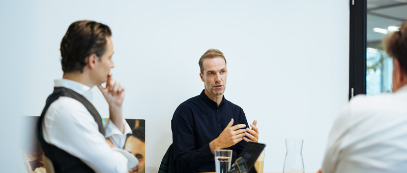 Vertical farming specialists in a project meeting